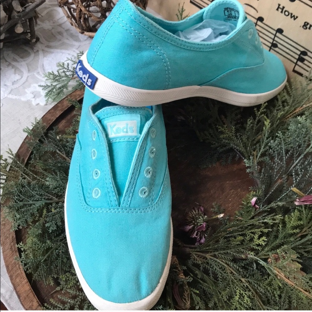 Teal Blue Keds - Lace Free